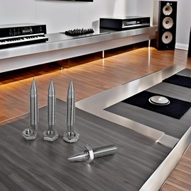PrecisionGeek - M8 Stainless Steel Speaker Spikes L=45mm (incl. 4x locking nuts)