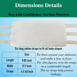 Castor Oil Pack Wrap Organic Cotton for Liver Detox, Stomach, Belly, Reusable Castor Oil Compress and Pack Kit with with Six Adjustable Straps