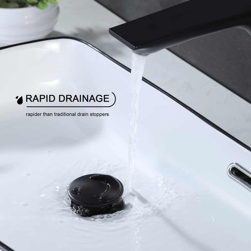Bathroom Sink Drain, Pop Up Drain Stopper with Overflow, Lavatory