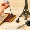 2 Pieces Vintage Round Metal Feather Pen Holder Insertion Pen