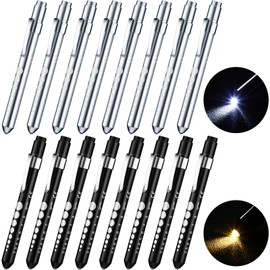 Tuanse 16 Pack Pen Light Nurse LED Penlight Pen Lights for Nurses Pupil Penlight with Pupil Gauge Reusable for Nurse Students Doctors Daily Use(Black and White)