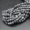 Grade A Natural Snowflake Obsidian Semi-Precious Gemstone Round Beads -