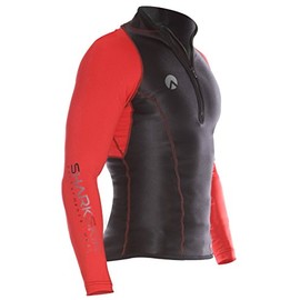 Sharkskin Men's Chillproof Performance Wear Longsleeve Shirt Rash Guard Scuba Water Sports Diving Snorkeling (Red, XS)