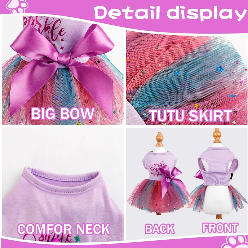 Dog Dress for Small Dogs, Puppy Costume Clothes Girls Pet