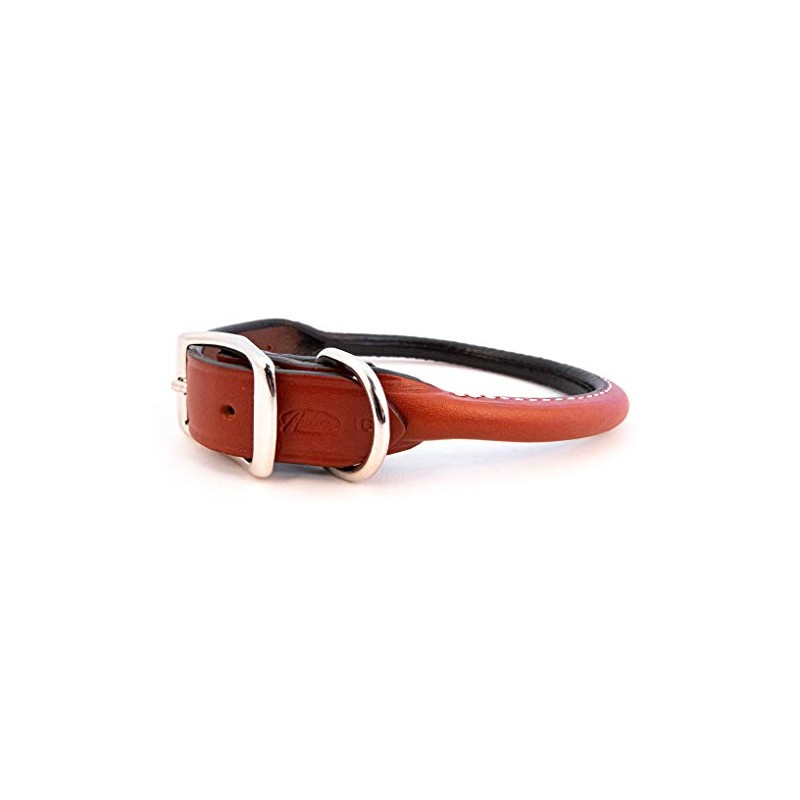 Auburn Leathercrafters Rolled Dog Collar - 24 TAN