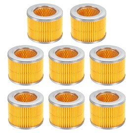 PATIKIL 2.6 x 2 Inch Air Compressor Intake Paper Filter 8 Pack Piston Type Air Filter Elements Replacement for Blowers Generators Filter Particles to Reduce Noise, Yellow