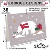 Whaline 36 Pack Merry Christmas Greeting Card Gray Polar Bear