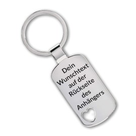 Engraved stainless steel key ring with cut-out heart, "Du bist mein Lieblings Muggel", love key ring as a lucky charm for your sweetheart, car pendant, Cut out heart