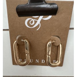 Plunder Design Fashion Trendy Jewelry Gold Chain Link Hoop Drop Dangle Earrings