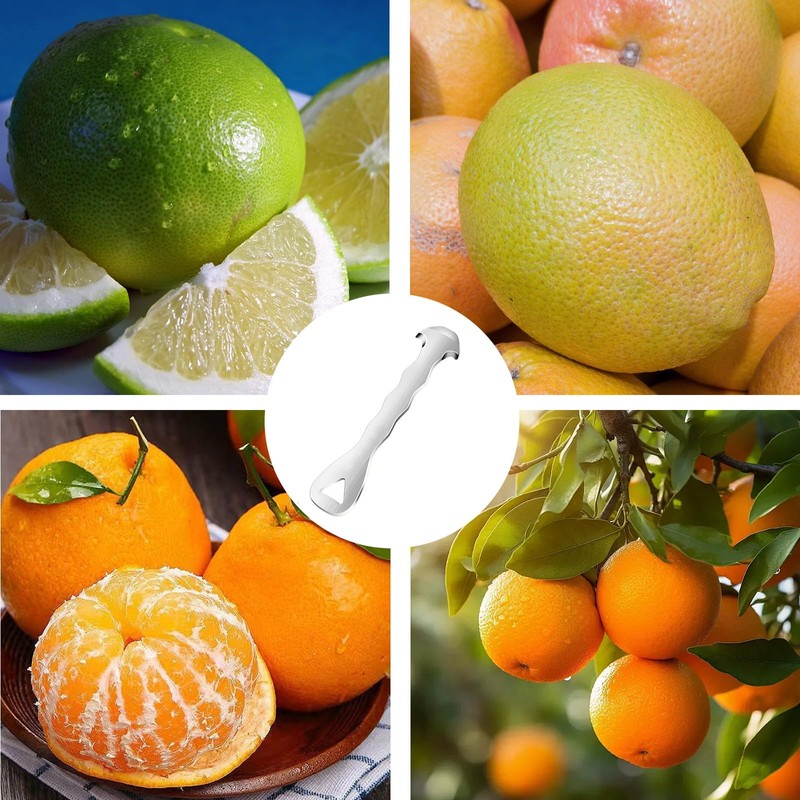 Mrltau 304 Stainless Steel Citrus Peeler, Ergonomic Orange Peeler, Safe