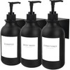 Ezebesta Pack of 3 Wall-Mounted Black 500ml Soap Lotion Pump