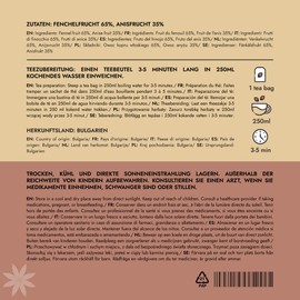 Fennel and Anise Tea by Alpi Nature, 80 Fennel and Anise Tea Bags, 160g 5.6 oz, Pack of 4 x 20 Bags of 2g each