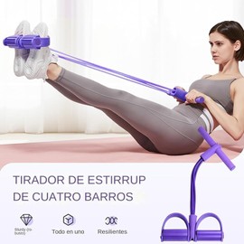 THJOPOKEEL Genérico Bandas Elásticas de Resistencia para Fitness,Estiramiento de Tobillos con Pedales de 4 Tubos,Extensor de Fuerza Abdominal,Estiramiento Elástico de Piernas