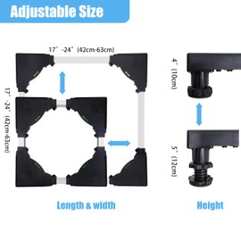 Mini Fridge Stand with 4 Strong Feet Universal Raised Base Adjustable Refrigerator Stands Washing Dryer Machine Pedestal Multi-Functional Bases shelf for furniture