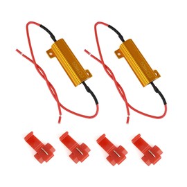 LED Turn Signal, High Fla Prevention Resistor, 12 V, 50 W, 6 Ω, Anti-Hifa, Load Resistance Correction, Easy Installation, Set of 2 (6 Ω)