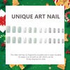 Square Christmas False Nails - 24PCS Short Press on Nails