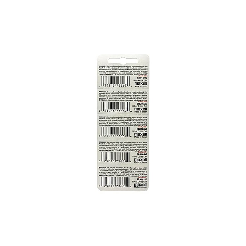 5pk Maxell SR916SW SR68 SR916 373 Silver Oxide Watch Battery