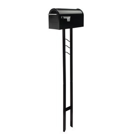 Architectural Mailboxes Franklin™ Weather-Resistant Steel Metal Mail Box for Outside with Post, Black, Medium Curbside Mailbox, USPS Approved for Residential Delivery