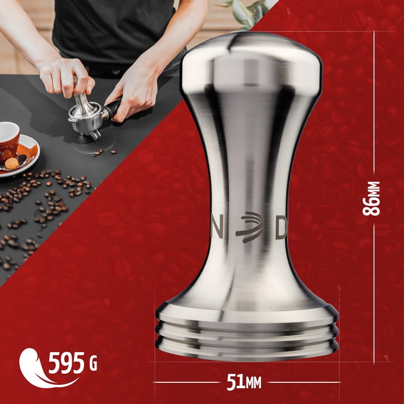 DRIDEN Coffee Tamper 51 mm Stainless Steel - Solid Espresso