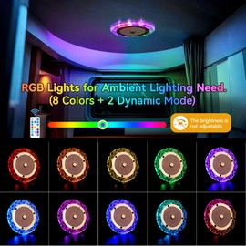 BlueFire Upgrade 600LM RV Lights Interior, RV Ceiling Dome, 3 Color Temperatures,8 Multi-Color Side Lights, Fixture with Dimmer Switch for Cabinet Camper Van Truck Boat (Multicolor-3 Pack)
