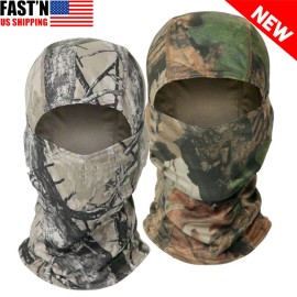 Unbranded Real Tree Camo Balaclava Face Shiesty Ski Mask UV Protection Tactical Sun Hood - A2
