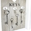 COM-FOUR® Wooden Key Cabinet with 3 Key Hooks, 25 x