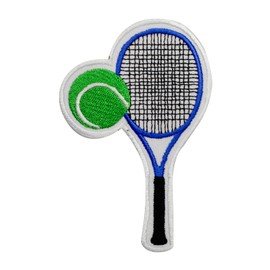 Tennis Ball Patch, Tennis Patch, Tennis Racket Patch, Embroidered Iron on Sew on Patch Badge for Clothes etc. 8x7.5cm