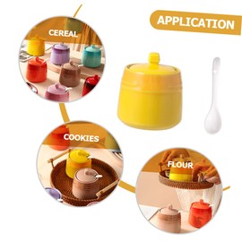 Gatuida Ceramic Condiment Jar Set Salt Shaker Seasoning Containers Bottle Kitchen Salt Bowl Sugar Container