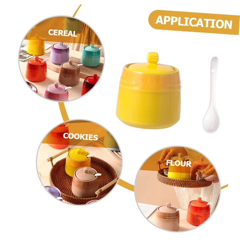 Gatuida Ceramic Condiment Jar Set Salt Shaker Seasoning Containers Bottle