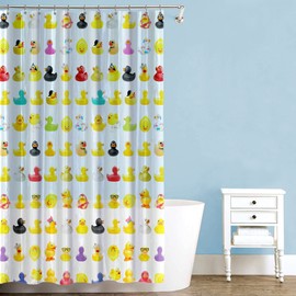Splash Home Duckies PEVA - Cortina de Ducha de Calibre 5, para baño y Tina, sin Olor químico, Cortinas Impermeables con 12 Agujeros de Metal inoxidables, 70 Pulgadas de Ancho x 72 Pulgadas de Alto