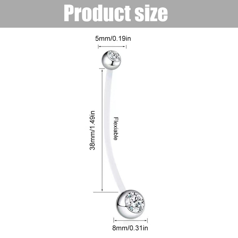 SULIUDAJI Pack of 4 Pregnancy Belly Button Piercing Navel Rings