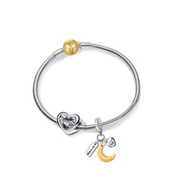 PHCLASY Charm Pendant Love Birthstone Bead Charms for Women Birthday Charm Silver 925 Compatible with Bracelets and Necklace as a Gift for Mother's Day, Cubic Zirconia