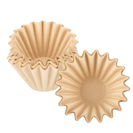 EUSOAR 1-4 Cup Coffee Paper Filters, Pack of 50 Natural Brown Unbleached Disposable Coffee Filter, Fits Small Basket Style Single Serve Pour Over and Drip Coffee Makers, for Home Office Use