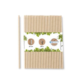 BIOZOYG Grass Paper Drinking Straws Natural 20 cm 0,6 cm Ø I Straw Biodegradable I Drinking Straw Environmentally Friendly I Party Straws Paper for Cold Drinks I Grass Drinking Straws 250 Pieces