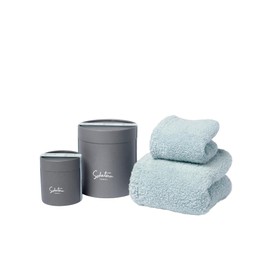 Growing Towel "feel" Face Towel + Petite Face Gift Box Set (Fog Blue Color))