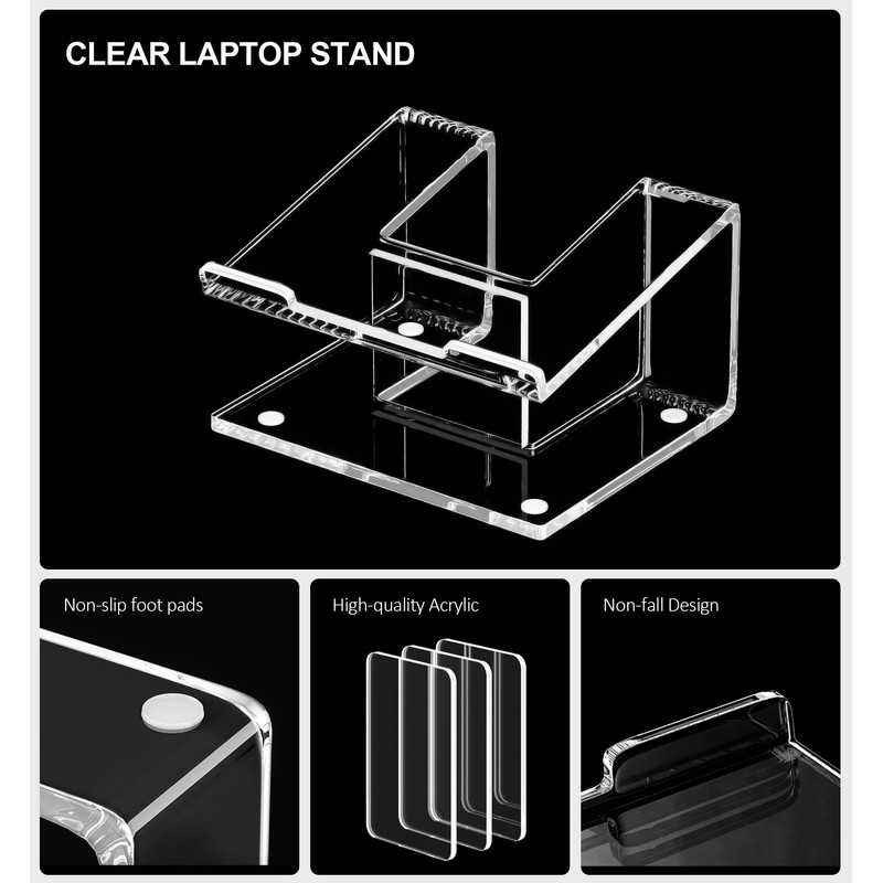 FUCDTEFC Acrylic Laptop Stand for Desk, Laptop Riser for 10-15.6