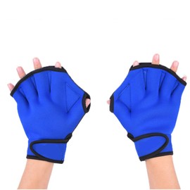 Swimming Aquatic Gloves Men Women Children Swimming Training Gloves Neoprene Gloves Webbed Breathable Lightweight Training Gloves Fitness Swimming (Blue,L)
