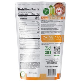 Colibreeco, Ground Flaxseed & Fruit Mix, Orange & Mint Flavor, 12 Oz (Pack of 1), Ground Flax Seeds, High in Natural Fiber & Omega-3, Plant-Based Nutrition, Vegan & Gluten-Free - Linaza Natural.
