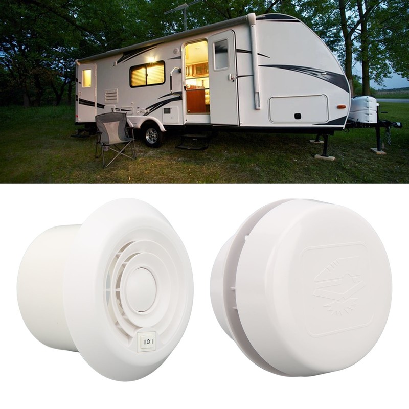 RV Mini Vent Fan White Round Noiseless Compression Resistant Vent
