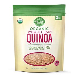 Wellsley Farms Organic Quinoa 3lb 100% Organic Whole Grain White Quinoa, Kosher, GMO Free