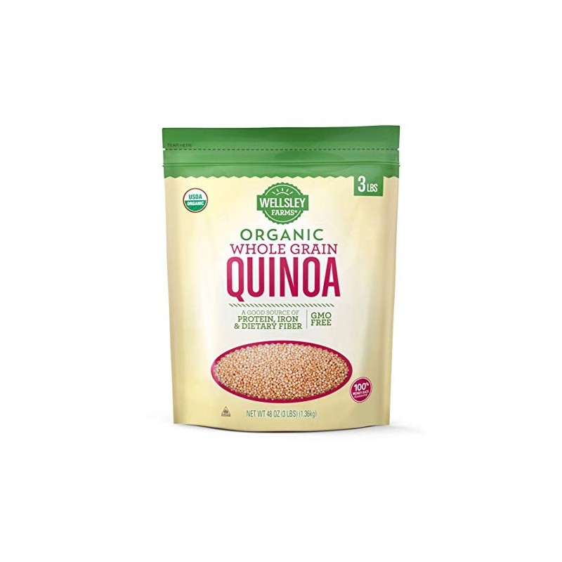 Wellsley Farms Organic Quinoa 3lb 100% Organic Whole Grain White