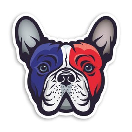 2 x 10 cm Französische Flagge Bulldogge Vinyl-Aufkleber – Frenchie Dogs Aufkleber #70624
