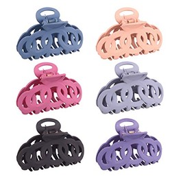 6 pinzas clásicas de plástico mate para mujeres y niñas, accesorios para el cabello para mujeres (colorido, A#)