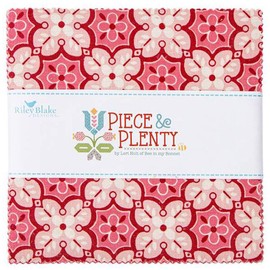 Piece & Plenty Riley Blake 5-inch Stacker, 42 Precut Fabric Quilt Squares by Lori Holt