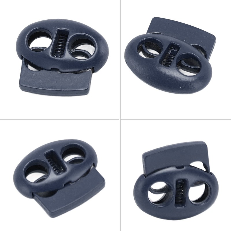 30pcs Metal Cord Lock End Toggle Double Hole Spring Stopper