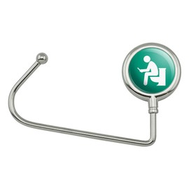 GRAPHICS & MORE Man Pooping on Toilet Funny Purse Bag Hanger Holder Hook