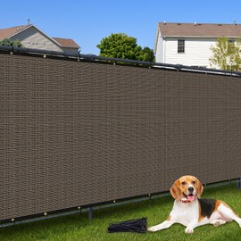 Cisvio 5'X101' Customized Fence Privacy Screen with 90% Blockage Cover Cloth for Pool Yard Patio Brown
