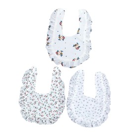 KOMBIUDA 3pcs Drooling Bibs Cute Edges Comfortable Feeding Saliva Bibs for Newborn Girls Lightweight Easy to Carry Essentials for Mealtime