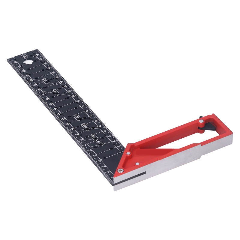 Woodworking Straight Angle Ruler 30° 45° 90° 3mm Thickness Adjustable