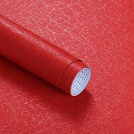 Safiyya Contact Paper Red Silk Wallpaper Textured Self Adhesive Wallpaper Peel and Stick for Bedroom Solid Color Decorative Wall Paper Vinyl Rolls 78.7"x 17.3"